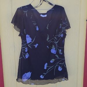Studio Navy Blue Blouse with White Label
